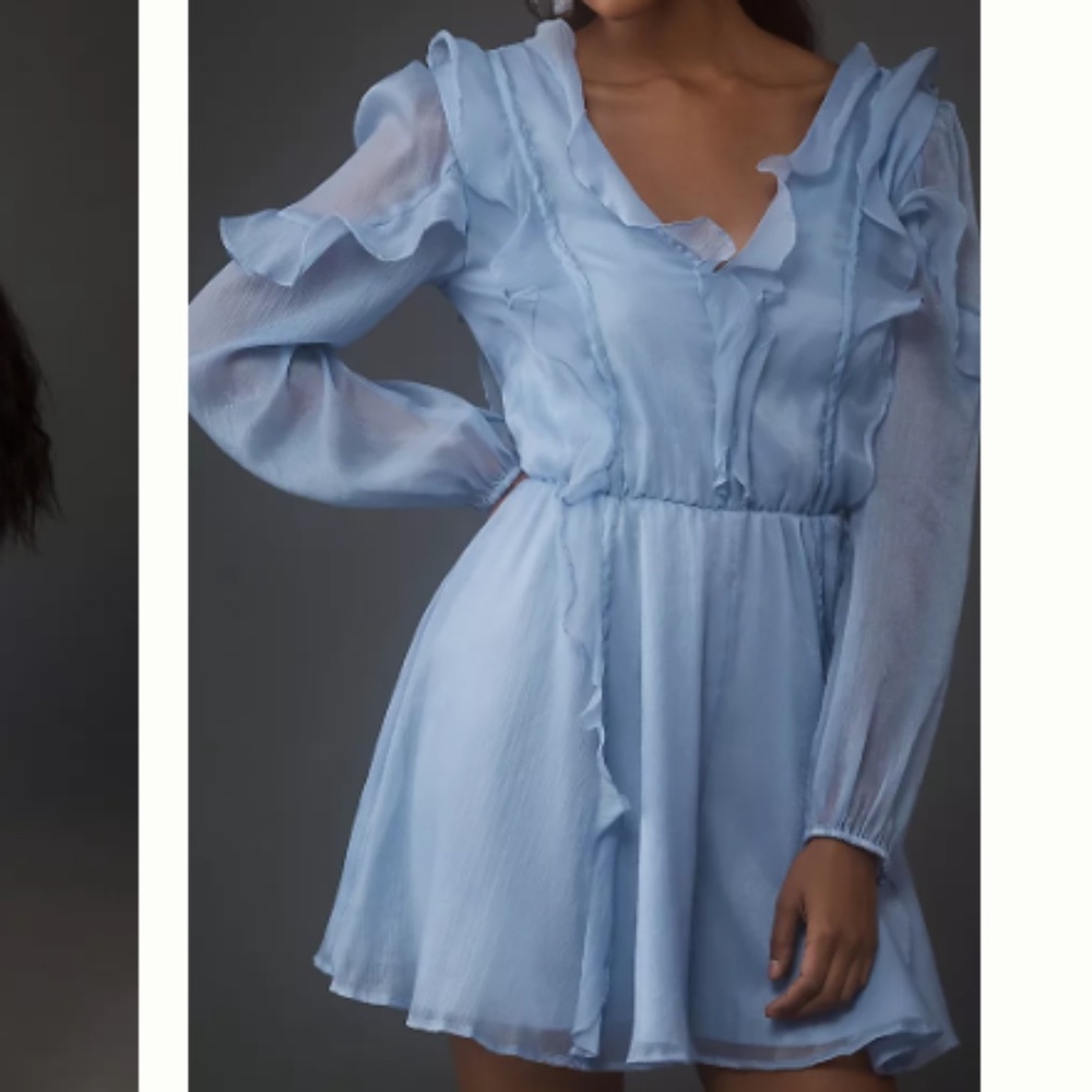 Hutch Long-Sleeve Frilled Romper in Sky sz medium NWT - Picture 3 of 4